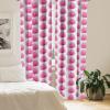 Ambesonne Bohemian Curtains, Retro Mid Century Inspired Abstract Patterns on Ivory Background, Window Treatments 2 Panel Set for Living Room Bedroom, Pair of – 28″ x 63″, Dark Orange and Reseda Green(Magenta and White)