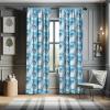 Ambesonne Bohemian Curtains, Retro Mid Century Inspired Abstract Patterns on Ivory Background, Window Treatments 2 Panel Set for Living Room Bedroom, Pair of – 28″ x 63″, Dark Orange and Reseda Green(Soft Blue Grey)