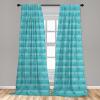 Ambesonne Bohemian Curtains, Retro Mid Century Inspired Abstract Patterns on Ivory Background, Window Treatments 2 Panel Set for Living Room Bedroom, Pair of – 28″ x 63″, Dark Orange and Reseda Green(Turquoise Blue)