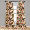 Ambesonne Botanical Curtains, Minimal Watercolor Leaves on Minimal Geometric Shapes in Cold Colors, Window Treatments 2 Panel Set for Living Room Bedroom, Pair of – 28″ x 63″, Grey Teal Slate Blue(Black Vermilion Mustard)