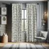 Ambesonne Botanical Curtains, Minimal Watercolor Leaves on Minimal Geometric Shapes in Cold Colors, Window Treatments 2 Panel Set for Living Room Bedroom, Pair of – 28″ x 63″, Grey Teal Slate Blue(Eggshell Seafoam)