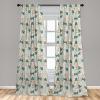 Ambesonne Botanical Curtains, Minimal Watercolor Leaves on Minimal Geometric Shapes in Cold Colors, Window Treatments 2 Panel Set for Living Room Bedroom, Pair of – 28″ x 63″, Grey Teal Slate Blue(Eggshell Seafoam)