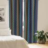 Ambesonne Botanical Curtains, Minimal Watercolor Leaves on Minimal Geometric Shapes in Cold Colors, Window Treatments 2 Panel Set for Living Room Bedroom, Pair of – 28″ x 63″, Grey Teal Slate Blue(Blue Orange)