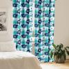 Ambesonne Botanical Curtains, Minimal Watercolor Leaves on Minimal Geometric Shapes in Cold Colors, Window Treatments 2 Panel Set for Living Room Bedroom, Pair of – 28″ x 63″, Grey Teal Slate Blue(Aqua Blue)