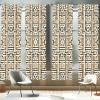 Ambesonne Botanical Curtains, Minimal Watercolor Leaves on Minimal Geometric Shapes in Cold Colors, Window Treatments 2 Panel Set for Living Room Bedroom, Pair of – 28″ x 63″, Grey Teal Slate Blue(Ivory Reseda Green Khaki)