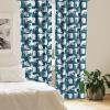 Ambesonne Botanical Curtains, Minimal Watercolor Leaves on Minimal Geometric Shapes in Cold Colors, Window Treatments 2 Panel Set for Living Room Bedroom, Pair of – 28″ x 63″, Grey Teal Slate Blue(Teal Pink)