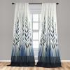 Ambesonne Botanical Curtains, Minimal Watercolor Leaves on Minimal Geometric Shapes in Cold Colors, Window Treatments 2 Panel Set for Living Room Bedroom, Pair of – 28″ x 63″, Grey Teal Slate Blue(Grey Teal Slate Blue)