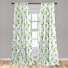 Ambesonne Botanical Curtains, Minimal Watercolor Leaves on Minimal Geometric Shapes in Cold Colors, Window Treatments 2 Panel Set for Living Room Bedroom, Pair of – 28″ x 63″, Grey Teal Slate Blue(Teal Yellow)