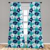 Ambesonne Botanical Curtains, Minimal Watercolor Leaves on Minimal Geometric Shapes in Cold Colors, Window Treatments 2 Panel Set for Living Room Bedroom, Pair of – 28″ x 63″, Grey Teal Slate Blue(Aqua Blue)