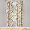 Ambesonne Botanical Curtains, Minimal Watercolor Leaves on Minimal Geometric Shapes in Cold Colors, Window Treatments 2 Panel Set for Living Room Bedroom, Pair of – 28″ x 63″, Grey Teal Slate Blue(Beige Green)