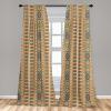 Ambesonne Botanical Curtains, Minimal Watercolor Leaves on Minimal Geometric Shapes in Cold Colors, Window Treatments 2 Panel Set for Living Room Bedroom, Pair of – 28″ x 63″, Grey Teal Slate Blue(Apricot Orange)
