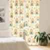 Ambesonne Botanical Curtains, Minimal Watercolor Leaves on Minimal Geometric Shapes in Cold Colors, Window Treatments 2 Panel Set for Living Room Bedroom, Pair of – 28″ x 63″, Grey Teal Slate Blue(Pale Mustard Salmon Teal)