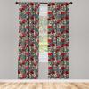 Ambesonne Botanical Curtains, Minimal Watercolor Leaves on Minimal Geometric Shapes in Cold Colors, Window Treatments 2 Panel Set for Living Room Bedroom, Pair of – 28″ x 63″, Grey Teal Slate Blue(Beige Grey)