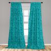 Ambesonne Botanical Curtains, Minimal Watercolor Leaves on Minimal Geometric Shapes in Cold Colors, Window Treatments 2 Panel Set for Living Room Bedroom, Pair of – 28″ x 63″, Grey Teal Slate Blue(Turquoise Aqua)