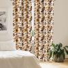 Ambesonne Botanical Curtains, Minimal Watercolor Leaves on Minimal Geometric Shapes in Cold Colors, Window Treatments 2 Panel Set for Living Room Bedroom, Pair of – 28″ x 63″, Grey Teal Slate Blue(Orange Brown)