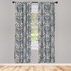 Ambesonne Botanical Curtains, Minimal Watercolor Leaves on Minimal Geometric Shapes in Cold Colors, Window Treatments 2 Panel Set for Living Room Bedroom, Pair of – 28″ x 63″, Grey Teal Slate Blue(Blue Beige)