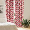 Ambesonne Botanical Curtains, Minimal Watercolor Leaves on Minimal Geometric Shapes in Cold Colors, Window Treatments 2 Panel Set for Living Room Bedroom, Pair of – 28″ x 63″, Grey Teal Slate Blue(Green Red)