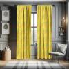 Ambesonne Botanical Curtains, Minimal Watercolor Leaves on Minimal Geometric Shapes in Cold Colors, Window Treatments 2 Panel Set for Living Room Bedroom, Pair of – 28″ x 63″, Grey Teal Slate Blue(Yellow and White)
