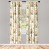 Ambesonne Botanical Curtains, Minimal Watercolor Leaves on Minimal Geometric Shapes in Cold Colors, Window Treatments 2 Panel Set for Living Room Bedroom, Pair of – 28″ x 63″, Grey Teal Slate Blue(Pale Mustard Salmon Teal)