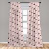 Ambesonne Botanical Curtains, Minimal Watercolor Leaves on Minimal Geometric Shapes in Cold Colors, Window Treatments 2 Panel Set for Living Room Bedroom, Pair of – 28″ x 63″, Grey Teal Slate Blue(Pink Charcoal)