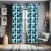 Ambesonne Botanical Curtains, Minimal Watercolor Leaves on Minimal Geometric Shapes in Cold Colors, Window Treatments 2 Panel Set for Living Room Bedroom, Pair of – 28″ x 63″, Grey Teal Slate Blue(Aqua Blue)