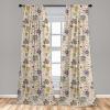 Ambesonne Botanical Curtains, Minimal Watercolor Leaves on Minimal Geometric Shapes in Cold Colors, Window Treatments 2 Panel Set for Living Room Bedroom, Pair of – 28″ x 63″, Grey Teal Slate Blue(Beige Green)