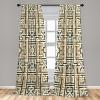 Ambesonne Botanical Curtains, Minimal Watercolor Leaves on Minimal Geometric Shapes in Cold Colors, Window Treatments 2 Panel Set for Living Room Bedroom, Pair of – 28″ x 63″, Grey Teal Slate Blue(Ivory Reseda Green Khaki)
