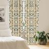 Ambesonne Botanical Curtains, Minimal Watercolor Leaves on Minimal Geometric Shapes in Cold Colors, Window Treatments 2 Panel Set for Living Room Bedroom, Pair of – 28″ x 63″, Grey Teal Slate Blue(Ivory Reseda Green Khaki)