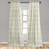 Ambesonne Botanical Curtains, Minimal Watercolor Leaves on Minimal Geometric Shapes in Cold Colors, Window Treatments 2 Panel Set for Living Room Bedroom, Pair of – 28″ x 63″, Grey Teal Slate Blue(Pastel Green)