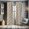 Ambesonne Botanical Curtains, Minimal Watercolor Leaves on Minimal Geometric Shapes in Cold Colors, Window Treatments 2 Panel Set for Living Room Bedroom, Pair of – 28″ x 63″, Grey Teal Slate Blue(Beige Green)