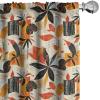 Ambesonne Botanical Curtains, Minimal Watercolor Leaves on Minimal Geometric Shapes in Cold Colors, Window Treatments 2 Panel Set for Living Room Bedroom, Pair of – 28″ x 63″, Grey Teal Slate Blue(Black Vermilion Mustard)