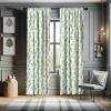 Ambesonne Botanical Curtains, Minimal Watercolor Leaves on Minimal Geometric Shapes in Cold Colors, Window Treatments 2 Panel Set for Living Room Bedroom, Pair of – 28″ x 63″, Grey Teal Slate Blue(Teal Yellow)