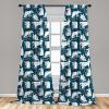 Ambesonne Botanical Curtains, Minimal Watercolor Leaves on Minimal Geometric Shapes in Cold Colors, Window Treatments 2 Panel Set for Living Room Bedroom, Pair of – 28″ x 63″, Grey Teal Slate Blue(Teal Pink)