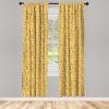 Ambesonne Botanical Curtains, Minimal Watercolor Leaves on Minimal Geometric Shapes in Cold Colors, Window Treatments 2 Panel Set for Living Room Bedroom, Pair of – 28″ x 63″, Grey Teal Slate Blue(Marigold Mustard)