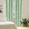 Ambesonne Botanical Curtains, Minimal Watercolor Leaves on Minimal Geometric Shapes in Cold Colors, Window Treatments 2 Panel Set for Living Room Bedroom, Pair of – 28″ x 63″, Grey Teal Slate Blue(Violet Blue Lime Green)