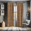 Ambesonne Botanical Curtains, Minimal Watercolor Leaves on Minimal Geometric Shapes in Cold Colors, Window Treatments 2 Panel Set for Living Room Bedroom, Pair of – 28″ x 63″, Grey Teal Slate Blue(Yellow Red)