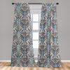 Ambesonne Botanical Curtains, Minimal Watercolor Leaves on Minimal Geometric Shapes in Cold Colors, Window Treatments 2 Panel Set for Living Room Bedroom, Pair of – 28″ x 63″, Grey Teal Slate Blue(Blue Beige)