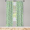 Ambesonne Botanical Curtains, Minimal Watercolor Leaves on Minimal Geometric Shapes in Cold Colors, Window Treatments 2 Panel Set for Living Room Bedroom, Pair of – 28″ x 63″, Grey Teal Slate Blue(Violet Blue Lime Green)
