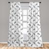 Ambesonne Botanical Curtains, Minimal Watercolor Leaves on Minimal Geometric Shapes in Cold Colors, Window Treatments 2 Panel Set for Living Room Bedroom, Pair of – 28″ x 63″, Grey Teal Slate Blue(Charcoal Grey White)