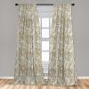 Ambesonne Botanical Curtains, Minimal Watercolor Leaves on Minimal Geometric Shapes in Cold Colors, Window Treatments 2 Panel Set for Living Room Bedroom, Pair of – 28″ x 63″, Grey Teal Slate Blue(Black Beige)