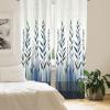 Ambesonne Botanical Curtains, Minimal Watercolor Leaves on Minimal Geometric Shapes in Cold Colors, Window Treatments 2 Panel Set for Living Room Bedroom, Pair of – 28″ x 63″, Grey Teal Slate Blue(Grey Teal Slate Blue)