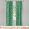 Ambesonne Botanical Curtains, Minimal Watercolor Leaves on Minimal Geometric Shapes in Cold Colors, Window Treatments 2 Panel Set for Living Room Bedroom, Pair of – 28″ x 63″, Grey Teal Slate Blue(Jade Green)