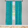 Ambesonne Botanical Curtains, Minimal Watercolor Leaves on Minimal Geometric Shapes in Cold Colors, Window Treatments 2 Panel Set for Living Room Bedroom, Pair of – 28″ x 63″, Grey Teal Slate Blue(Turquoise Aqua)