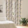 Ambesonne Botanical Curtains, Minimal Watercolor Leaves on Minimal Geometric Shapes in Cold Colors, Window Treatments 2 Panel Set for Living Room Bedroom, Pair of – 28″ x 63″, Grey Teal Slate Blue(Beige Green)
