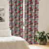 Ambesonne Botanical Curtains, Minimal Watercolor Leaves on Minimal Geometric Shapes in Cold Colors, Window Treatments 2 Panel Set for Living Room Bedroom, Pair of – 28″ x 63″, Grey Teal Slate Blue(Beige Grey)
