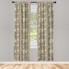 Ambesonne Botanical Curtains, Minimal Watercolor Leaves on Minimal Geometric Shapes in Cold Colors, Window Treatments 2 Panel Set for Living Room Bedroom, Pair of – 28″ x 63″, Grey Teal Slate Blue(Green Brown)