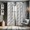 Ambesonne Botanical Curtains, Minimal Watercolor Leaves on Minimal Geometric Shapes in Cold Colors, Window Treatments 2 Panel Set for Living Room Bedroom, Pair of – 28″ x 63″, Grey Teal Slate Blue(Green Grey)