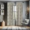 Ambesonne Botanical Curtains, Minimal Watercolor Leaves on Minimal Geometric Shapes in Cold Colors, Window Treatments 2 Panel Set for Living Room Bedroom, Pair of – 28″ x 63″, Grey Teal Slate Blue(Black Beige)