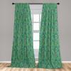 Ambesonne Botanical Curtains, Minimal Watercolor Leaves on Minimal Geometric Shapes in Cold Colors, Window Treatments 2 Panel Set for Living Room Bedroom, Pair of – 28″ x 63″, Grey Teal Slate Blue(Jade Green)