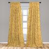 Ambesonne Botanical Curtains, Minimal Watercolor Leaves on Minimal Geometric Shapes in Cold Colors, Window Treatments 2 Panel Set for Living Room Bedroom, Pair of – 28″ x 63″, Grey Teal Slate Blue(Marigold Mustard)